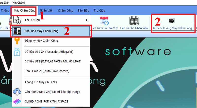 Khai báo máy chấm công mitapro new