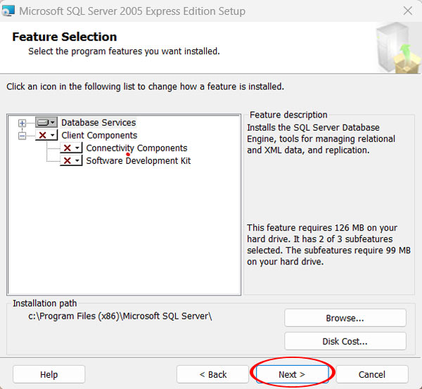 tiếp tục cài đặt SQL