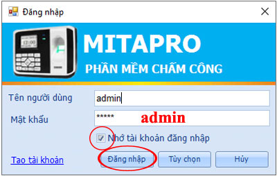 Giao Diện đăng nhập phần mềm Mitapro New