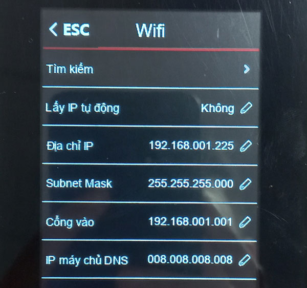 Giao diện wifi trên máy chấm công ronald jack ai26 Giao diện wifi trên máy chấm công ronald jack ai26