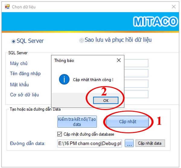 Nhấn nhập để Lưu vào data SQLServer