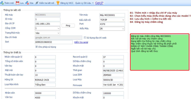 Đăng ký online trên phần mềm Mitapro Ultimate