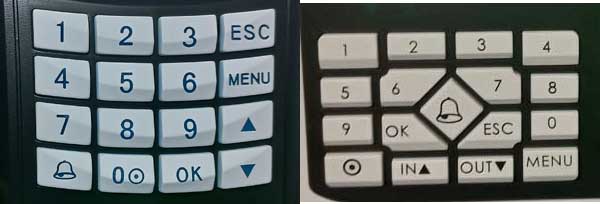 Bàn phím máy chấm công vân tay màn hình đen trắng 