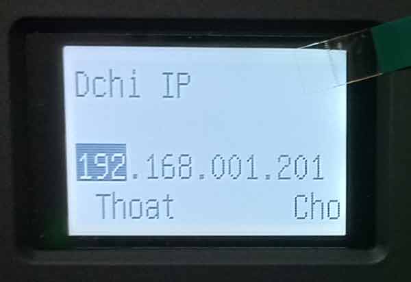 Địa chỉ IP trên máy chấm công vân tay màn hình đen trắng