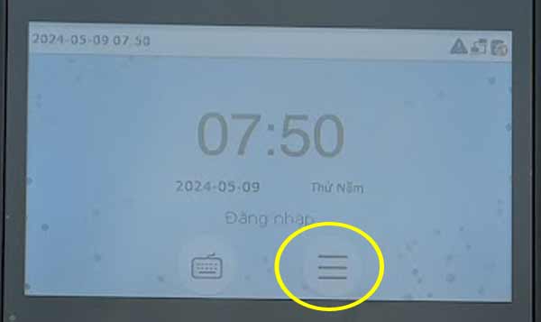 Menu máy chấm công nhận diện khuôn mặt loại phổ thông