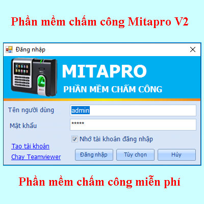 Phần mềm chấm công mitapro v2